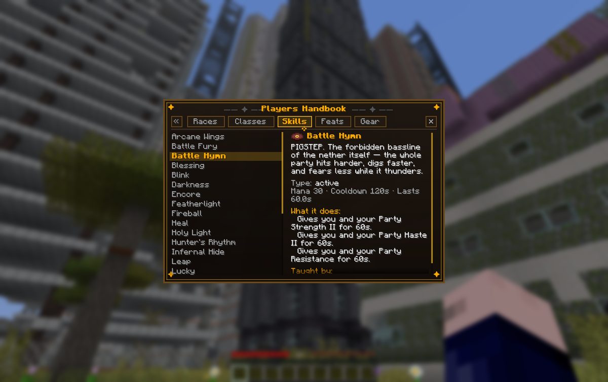 Every skill explains itself - cost, cooldown, and what it actually does.