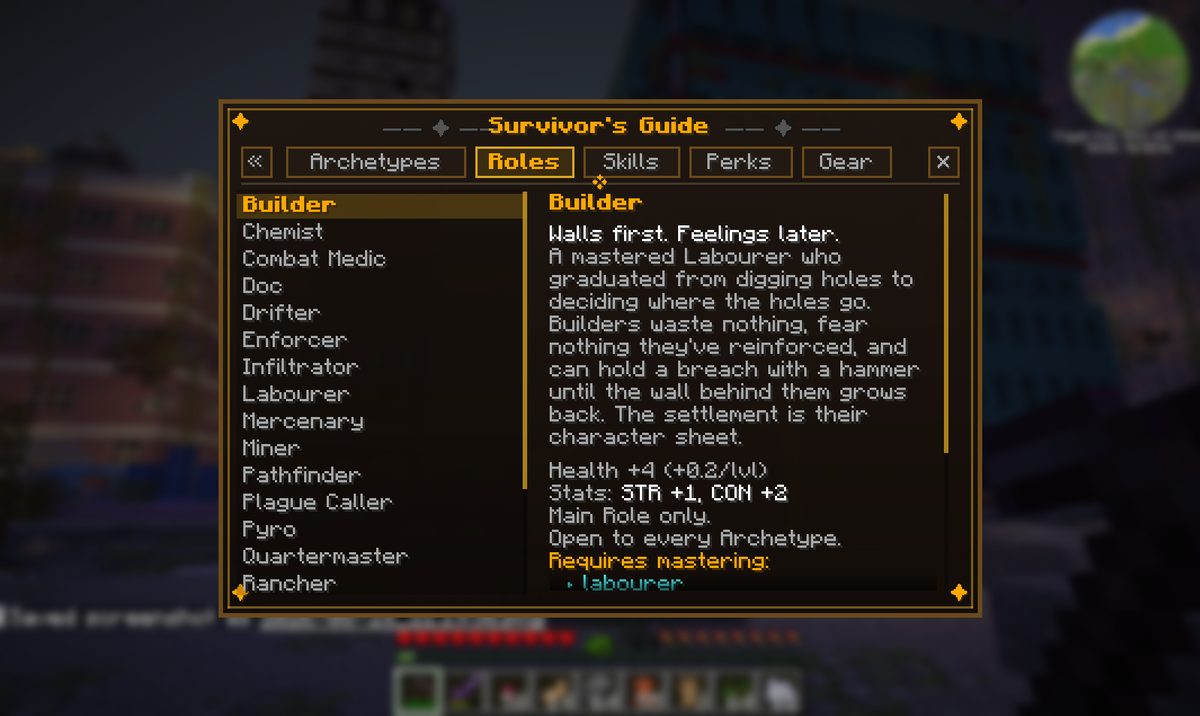 Roles that must be earned - master the Labourer before you can be a Builder.